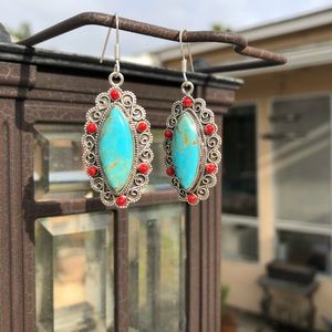 Jewelry - Turquoise Sleeping Beauty Sterling Silver Earrings Jewelry - Turquoise Sleeping Beauty Sterling Silver Earrings
